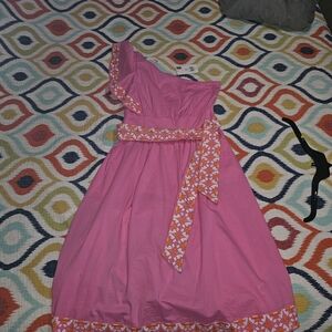 crown & ivy Pink One Shoulder Dress